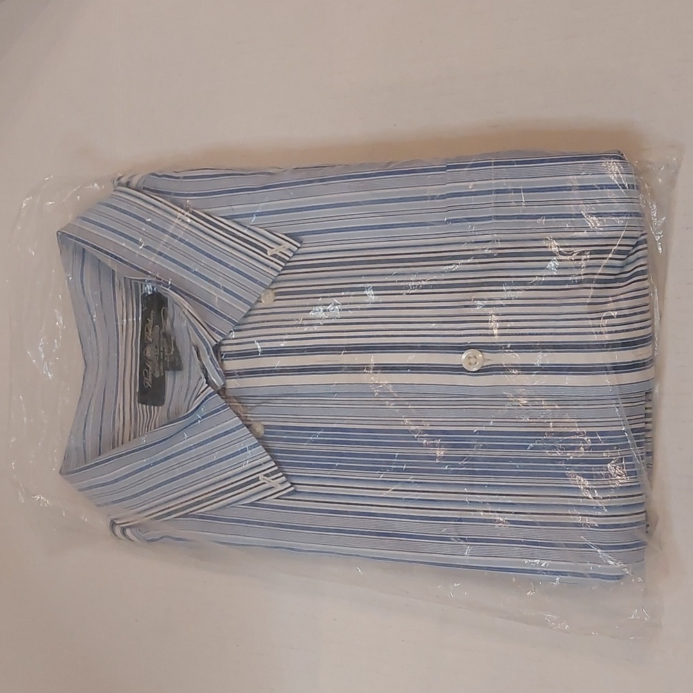 BROOKS BROTHERS BLUE & WHITE STRIP SHIRT  SIZE XXL/R